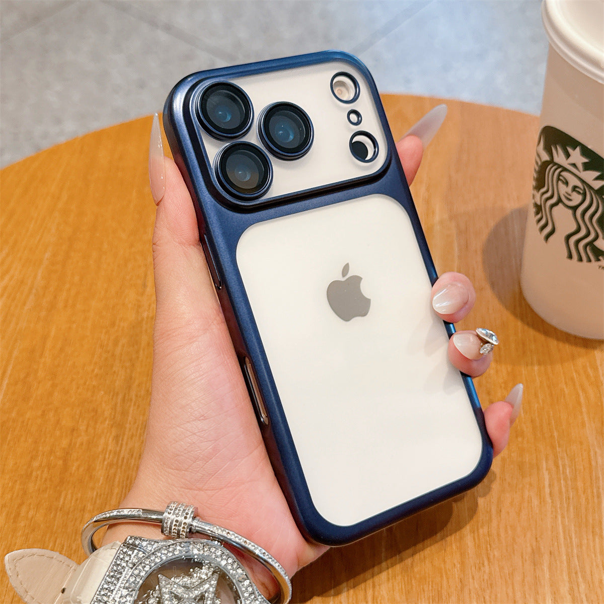 Electroplated frosted PC phone case
