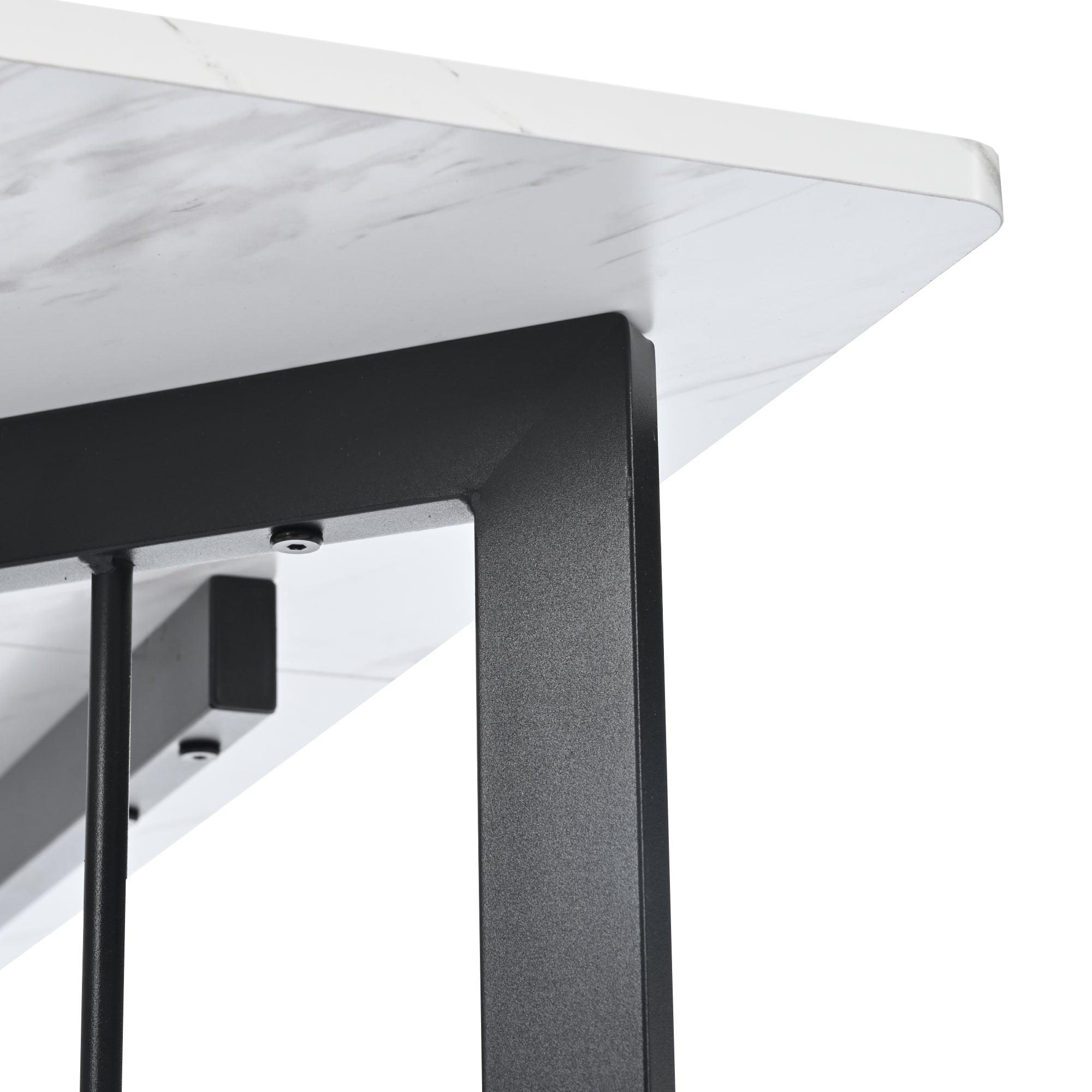140 x 80 x 75cm Esstisch,(1-St), moderner Küchentisch, Gestell aus Metall,V-förmige Stützbeine
Rechteckiger Esstisch aus  Moderner Marmormuster Küchentisch  mit verstellbaren Füßen ,  Weiß/Schwarz