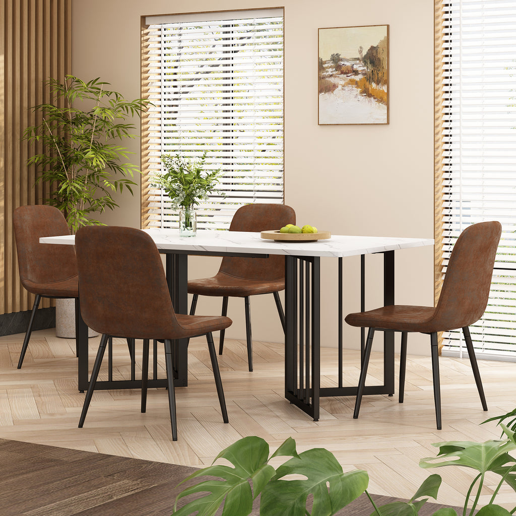 140 x 80 x 75cm Esstisch,(1-St), moderner Küchentisch, Gestell aus Metall,V-förmige Stützbeine
Rechteckiger Esstisch aus  Moderner Marmormuster Küchentisch  mit verstellbaren Füßen ,  Weiß/Schwarz