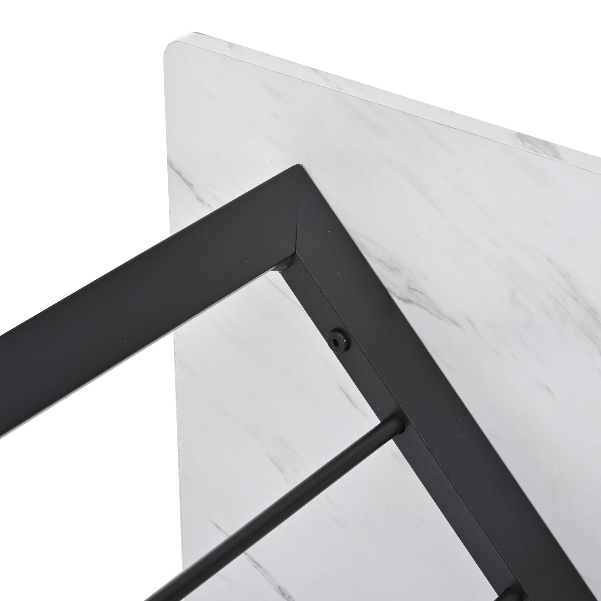 140 x 80 x 75cm Esstisch,(1-St), moderner Küchentisch, Gestell aus Metall,V-förmige Stützbeine
Rechteckiger Esstisch aus  Moderner Marmormuster Küchentisch  mit verstellbaren Füßen ,  Weiß/Schwarz
