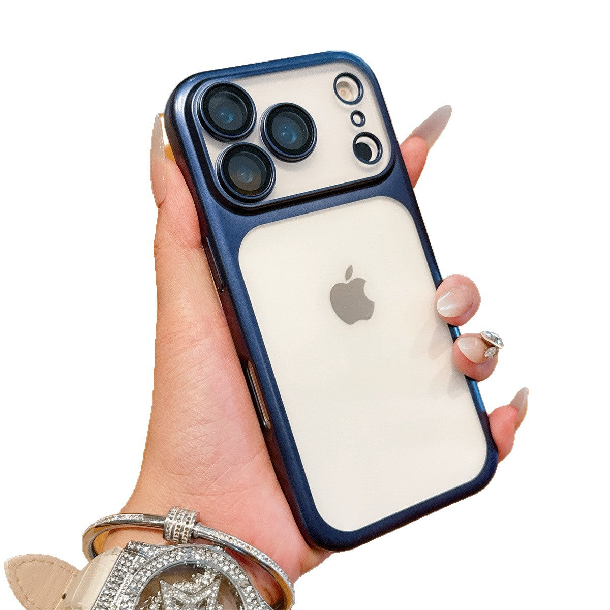 Electroplated frosted PC phone case