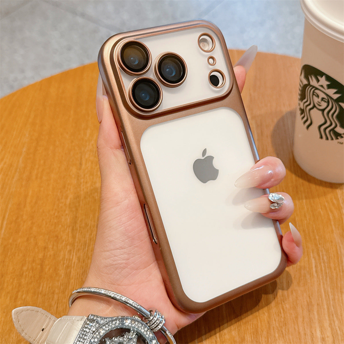 Electroplated frosted PC phone case