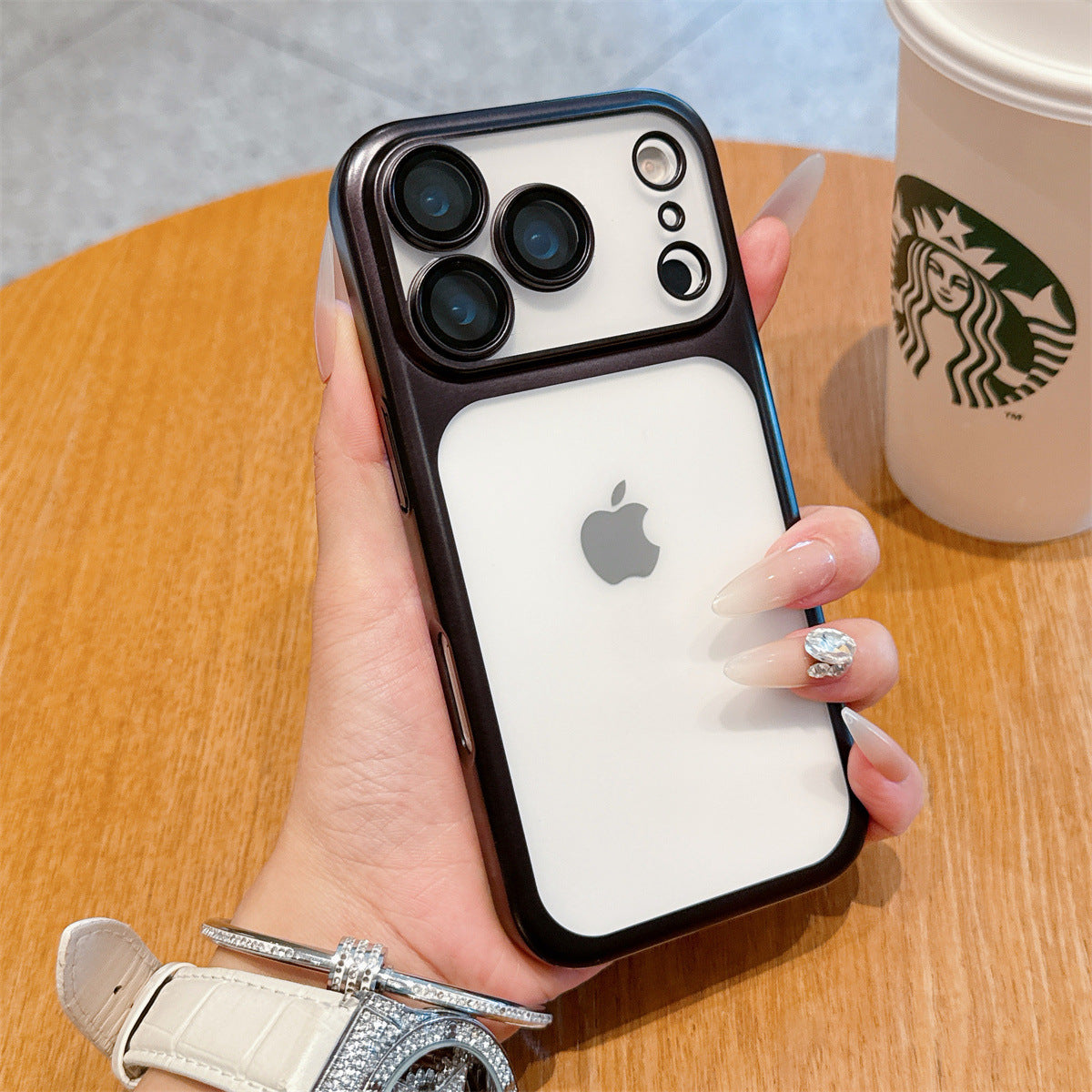 Electroplated frosted PC phone case