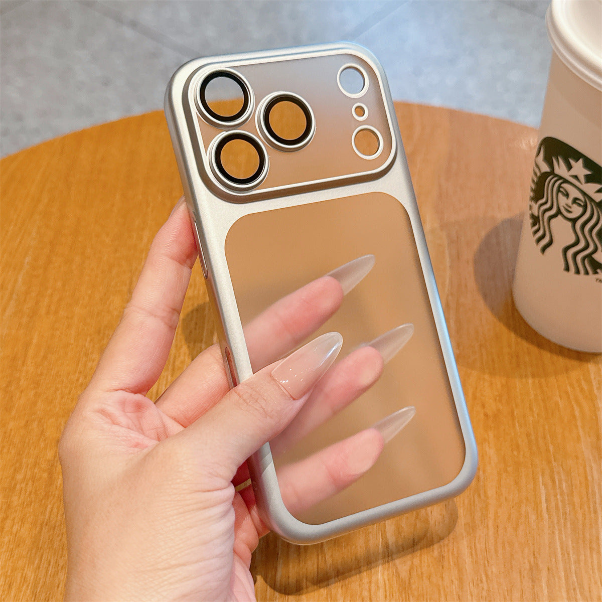 Electroplated frosted PC phone case