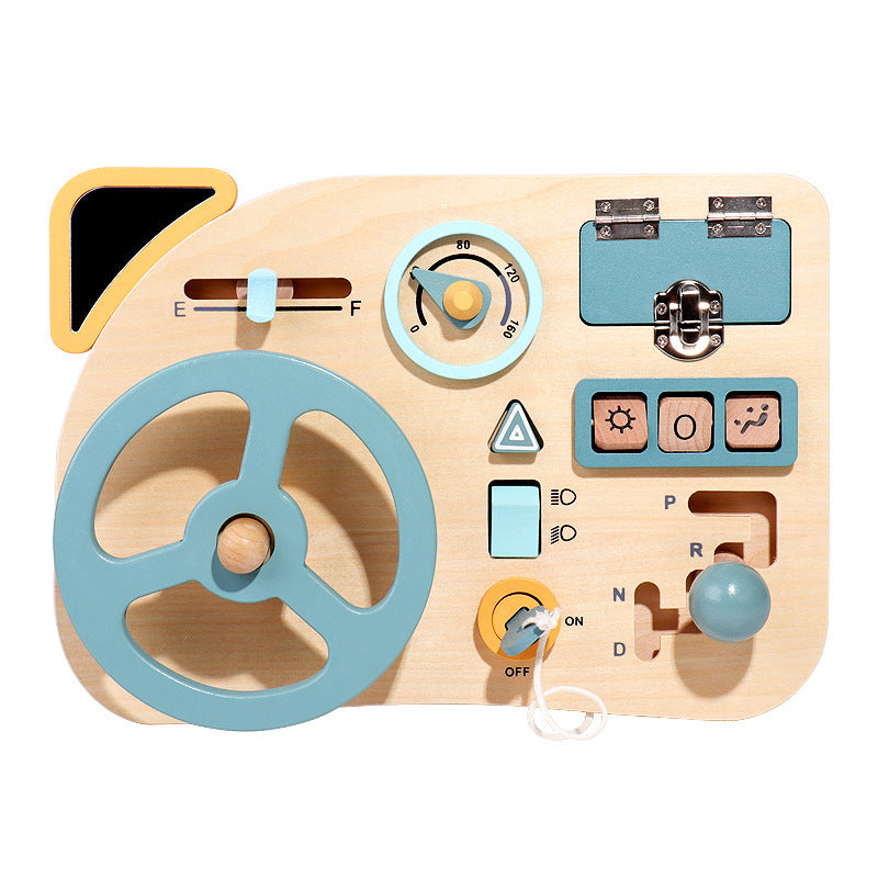 Montessori Early Education Steering Wheel Simulation Busy Board Children&#039;s Play House Learning Driving Educational Toys