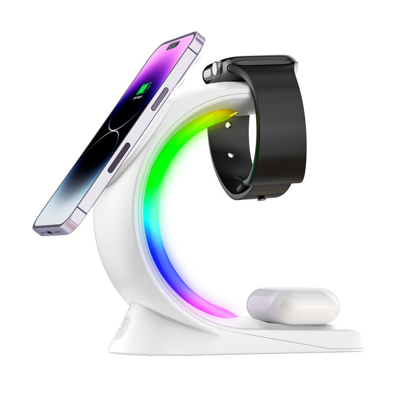 The New Three-in-one Wireless Charger Is Suitable For Apple Magsafe Magnetic Wireless Fast Charging Desktop Vertical Stand