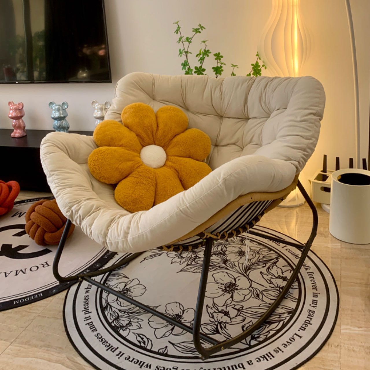 Lazy Bird&#039;s Nest Rocking Chair Lounge Chair Balcony Home Leisure Single Sofa Living Room Light Luxury Rocking Chair Adults Can Sleep