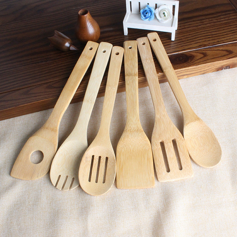 Cross-border Selling Bamboo Spatula Non-stick Spatula Soup Spoon Salad Spoon Bamboo Spoon Spatula Manufacturers Supply In Stock