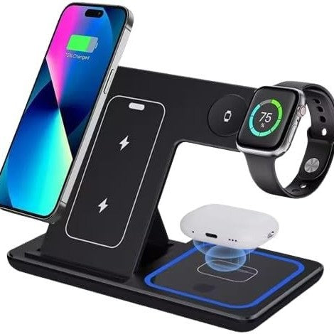 Three-in-one Wireless Charger Multi-function Vertical Desktop Stand Suitable For Apple Mobile Phones