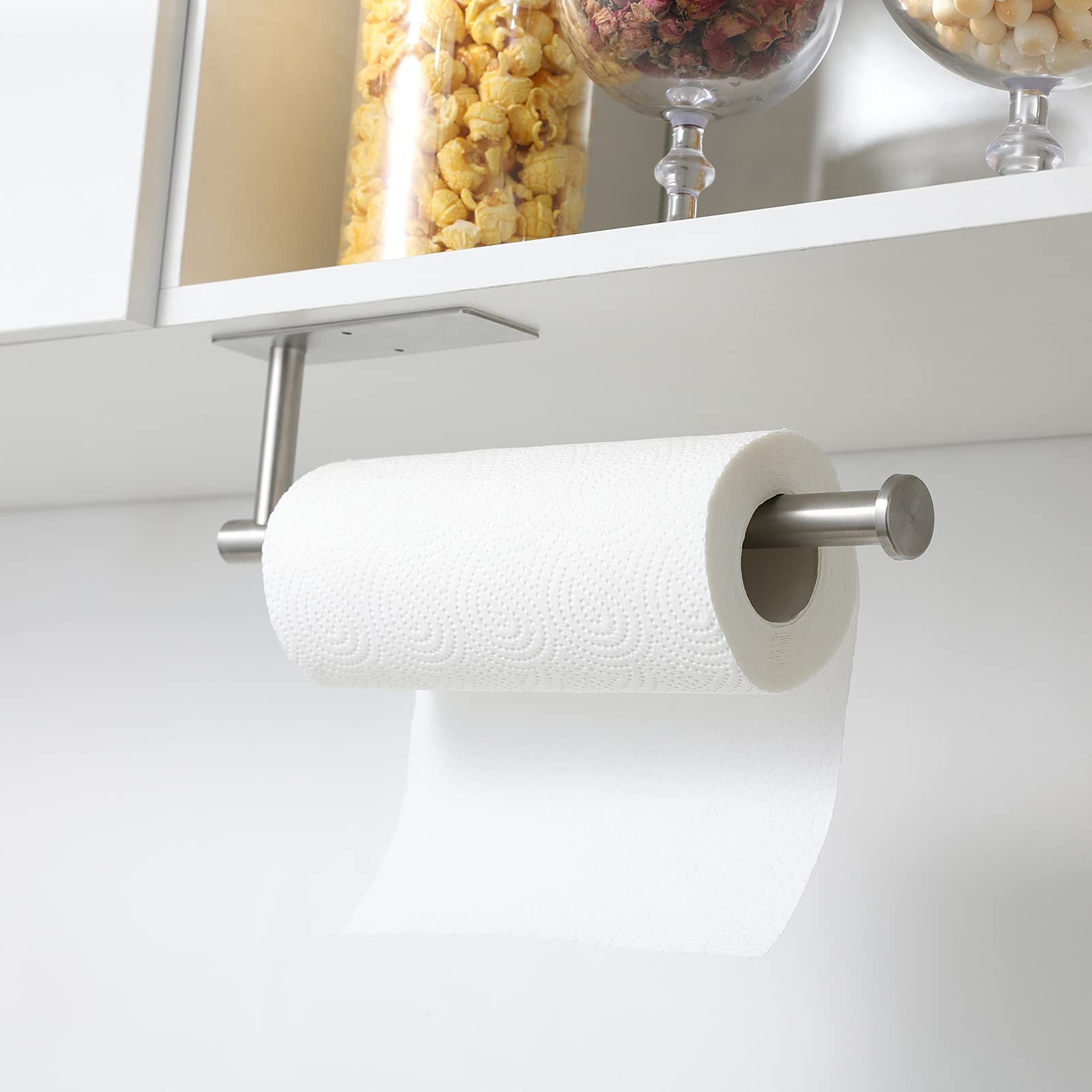 Kitchen Paper Towel Rack Stainless Steel Punch-free Wall-mounted Vertical Wall Rack Bracket