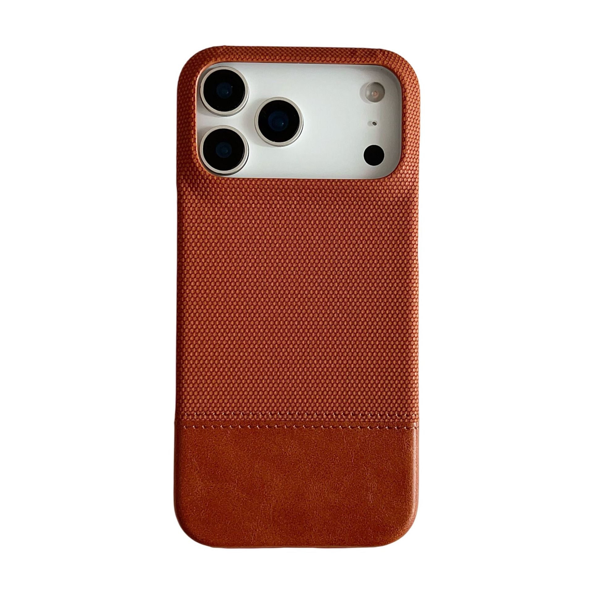 Suitable For Apple 17Promax Magnetic Phone Case Plain Leather Splicing Anti-Slip Iphone16 Half-Pack Anti-Fall Protective Cover