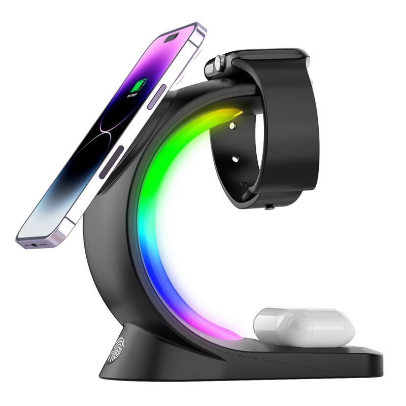 The New Three-in-one Wireless Charger Is Suitable For Apple Magsafe Magnetic Wireless Fast Charging Desktop Vertical Stand