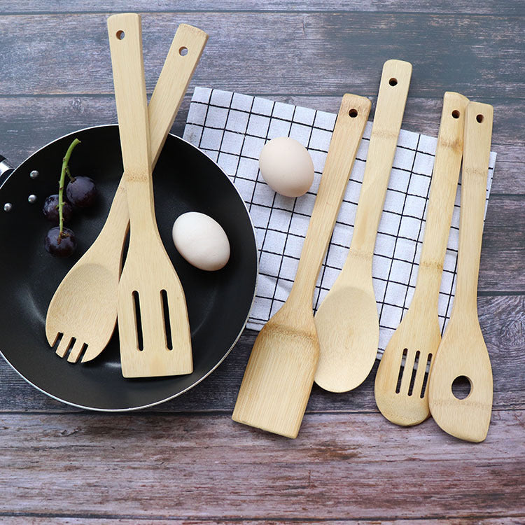 Cross-border Selling Bamboo Spatula Non-stick Spatula Soup Spoon Salad Spoon Bamboo Spoon Spatula Manufacturers Supply In Stock