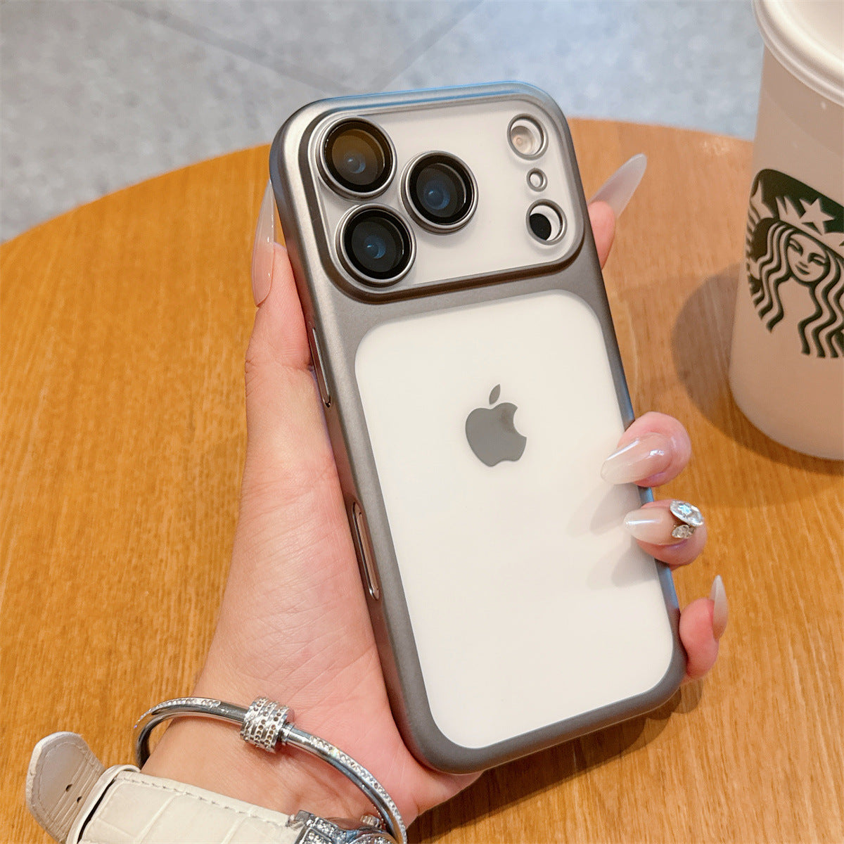 Electroplated frosted PC phone case