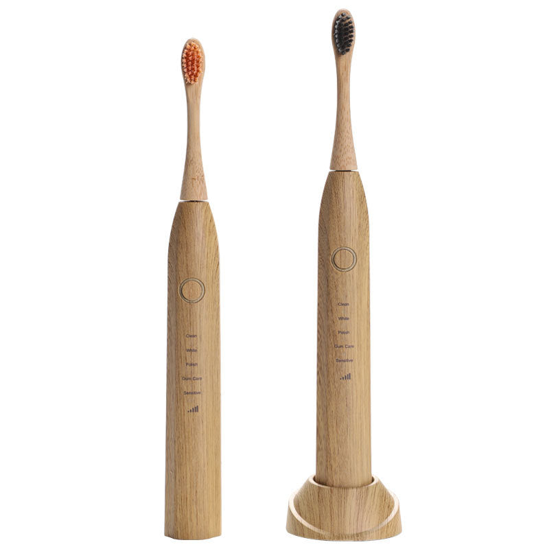 Smart Sonic Electric Toothbrush with Bamboo Head and 5 Modes
