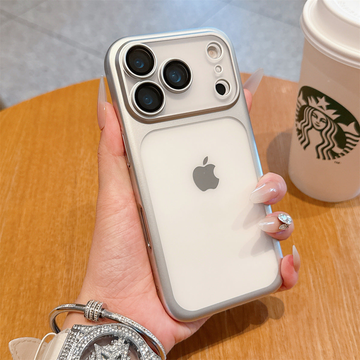 Electroplated frosted PC phone case