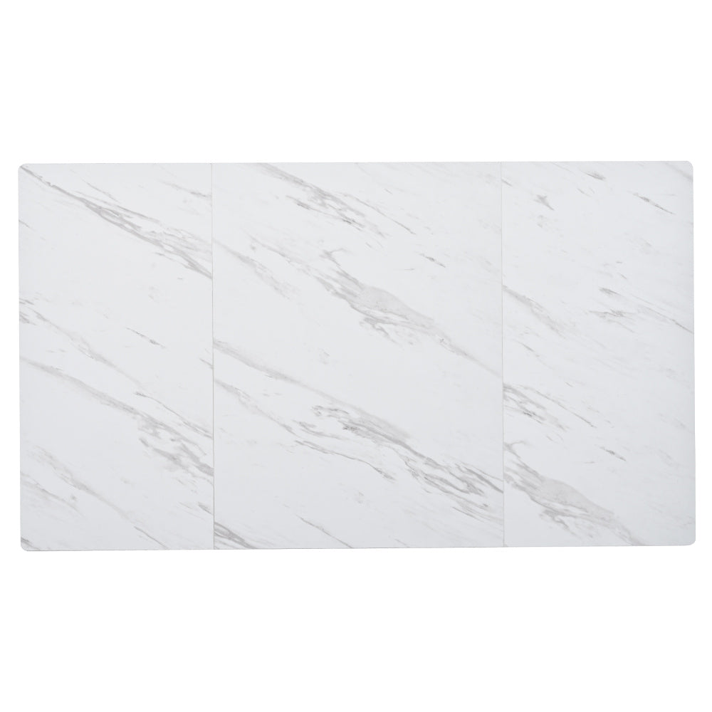 140 x 80 x 75cm Esstisch,(1-St), moderner Küchentisch, Gestell aus Metall,V-förmige Stützbeine
Rechteckiger Esstisch aus  Moderner Marmormuster Küchentisch  mit verstellbaren Füßen ,  Weiß/Schwarz